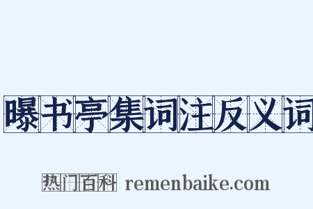 曝书亭集词注反义词是什么意思的图片